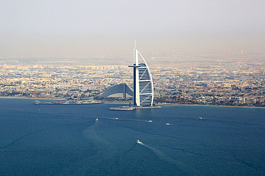 迪拜,帆船酒店,海洋,航拍