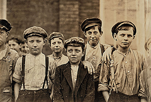 群体,孩子,男孩,半身像,乔治亚,美国,国家,童工,一月,职业,历史