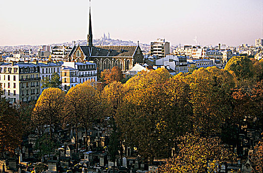 法国,巴黎,墓地,教堂,背影