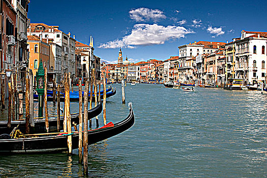 小船,停泊,运河,大运河,威尼斯,威尼托,意大利