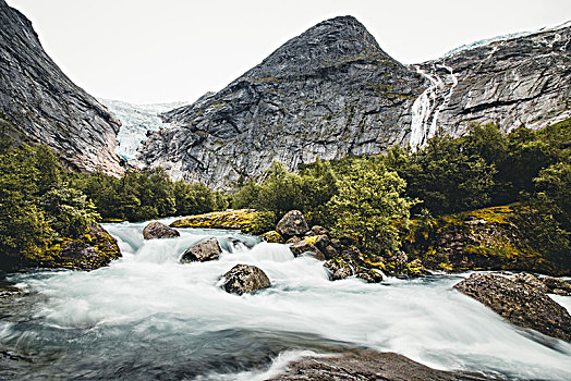 挪威,斯特达尔布林冰川,冰河