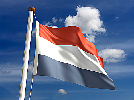 荷兰,旗帜,裁剪,小路