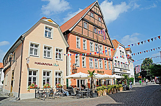 街边咖啡厅,历史,中心,明斯特地区,区域,北莱茵威斯特伐利亚,德国,欧洲