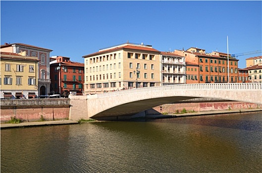 桥,上方,阿尔诺河,比萨,意大利