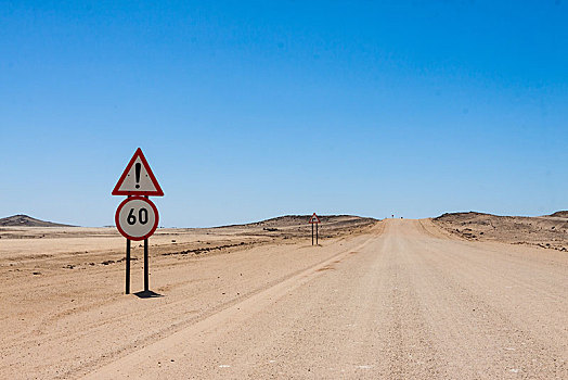 标识,限速,土路,纳米比亚,非洲