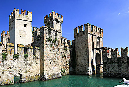 城堡,加尔达湖,西尔米奥奈,省,布雷西亚,伦巴第,意大利,欧洲