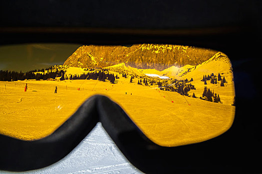 风景,滑雪,眼镜