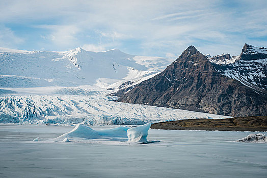 冰冻,泻湖,浮冰,冰河,南,冰岛,欧洲