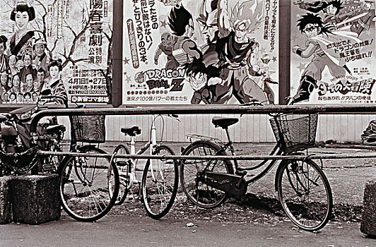 日本,东京都,新宿区,自行车,海报,后面,大幅,尺寸