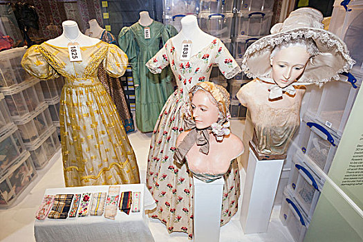 英格兰,萨默塞特,沐浴,时尚,博物馆,19世纪,女装