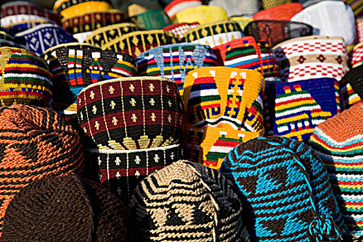 帽子,货摊,露天市场,马拉喀什,摩洛哥