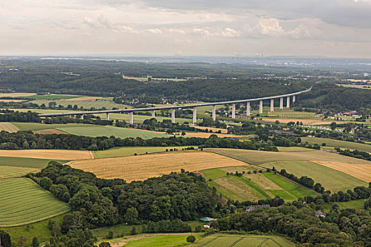航拍,桥,高速公路,鲁尔区,北莱茵威斯特伐利亚,德国,欧洲