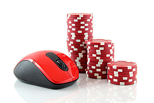 鼠标,红色,赌场,筹码,白色背景,背景