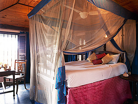 阿拉伯风格,卧室,蚊帐,上方,床