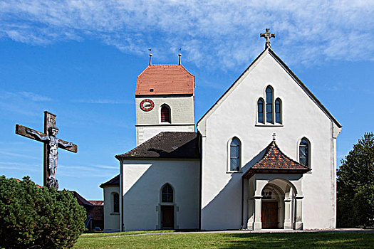 教区教堂,康士坦茨湖,巴登符腾堡,德国,欧洲