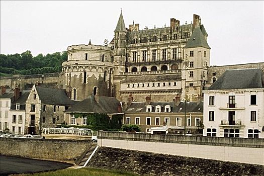 侧面,城堡,序列,屋舍,昂布瓦斯,法国