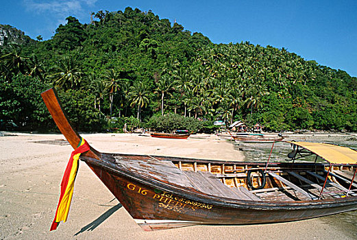 泰国,甲米,岛屿,海滩,渔船