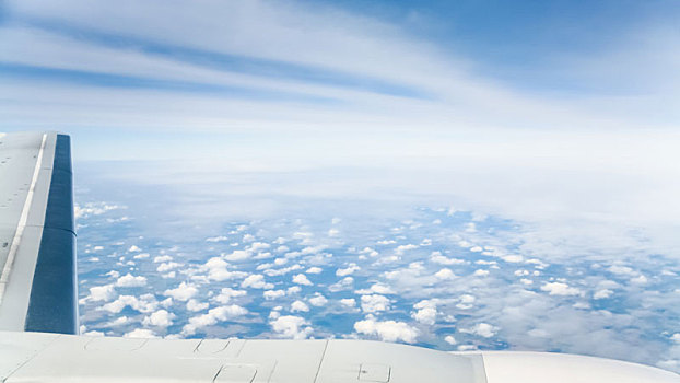 翼,飞机,风景,云,俯视,陆地