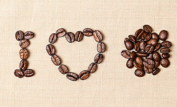 示爱,咖啡豆,粗麻布