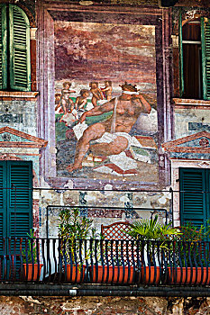 壁画,广场,维罗纳,威尼托,意大利