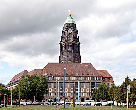 新市政厅,德累斯顿,萨克森,德国,欧洲