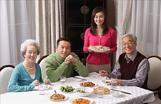 家庭,餐桌,传统食品