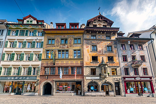 古建筑,壁画,美景,卢塞恩市,瑞士