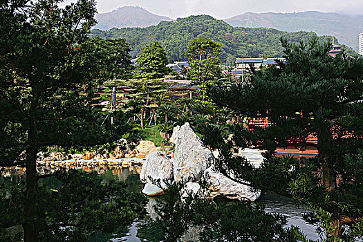 女修道院,中式花园,山,香港