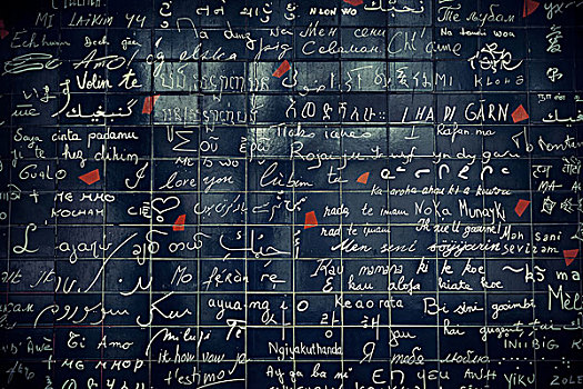 巴黎,法国,五月,墙壁,爱情,特写,纪念建筑,世界,游人