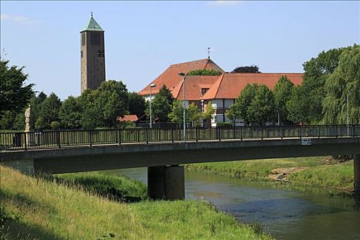 桥,上方,河,德国
