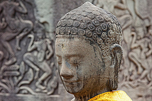 柬埔寨,收获,吴哥窟,巴扬寺,佛像