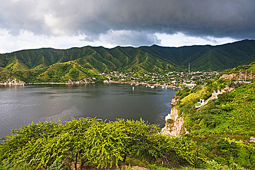 哥伦比亚,小,渔港,加勒比,海岸,旅游,商务,乡村