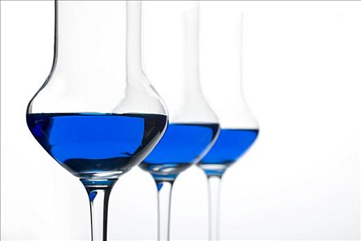 蓝色,利口酒,玻璃杯