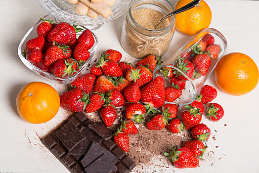 草莓,片,黑巧克力