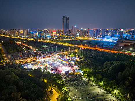 宁夏银川览山公园夜景