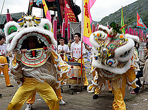 狮子,跳舞,节日,香港
