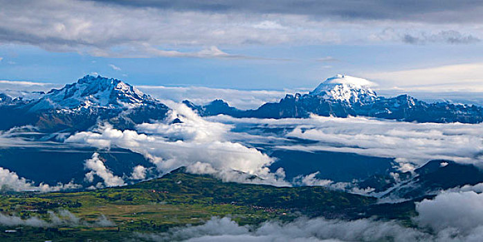 雪冠,安迪斯山脉,库斯科,地区,秘鲁