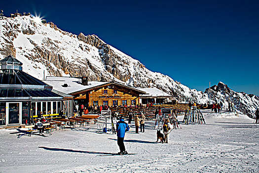 楚格峰,滑雪区,阿尔卑斯山,巴伐利亚,德国,欧洲