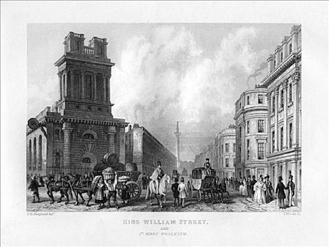 国王,街道,伦敦,19世纪,艺术家,木头