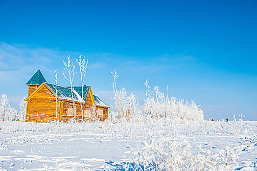 冰天雪地天际线高寒