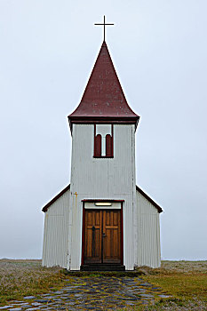 木质,教堂,斯奈山半岛,冰岛
