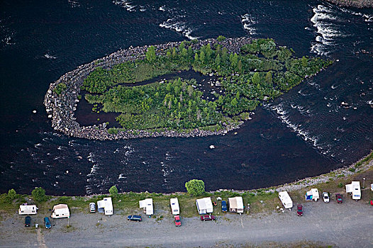露营,地面,河,瑞典