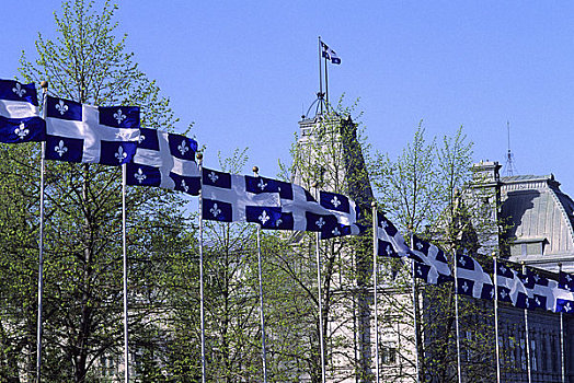 加拿大,魁北克,魁北克城,旗帜,正面,议会