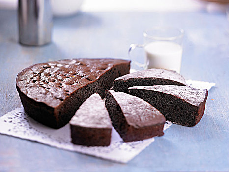 湿润,黑巧克力,蛋糕