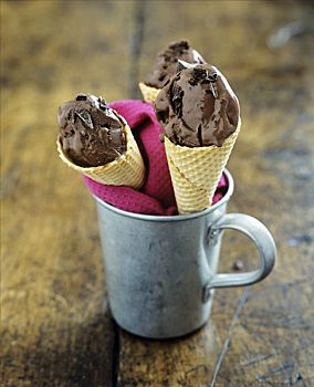 一对,巧克力冰淇淋,卡路里