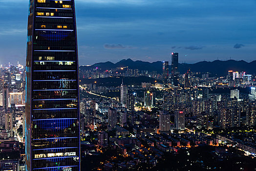 俯瞰深圳夜景