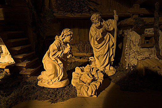 雕刻,玛丽亚,圣诞节,圣诞时节,基督教,伯利恒,木制玩偶,圣徒,耶稣,信念