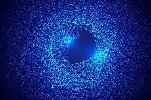 蓝色粒子流发光抽象背景