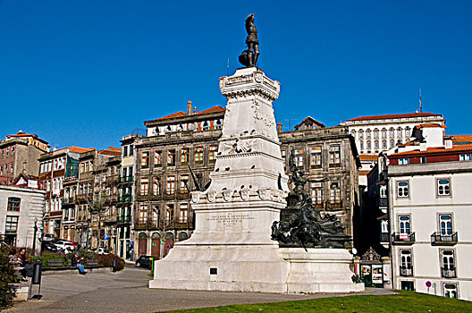 雕塑,老,城镇,世界遗产,波尔图,葡萄牙,欧洲
