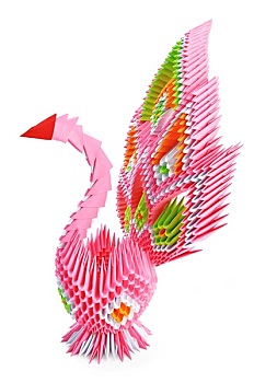 折纸,粉色,鸟